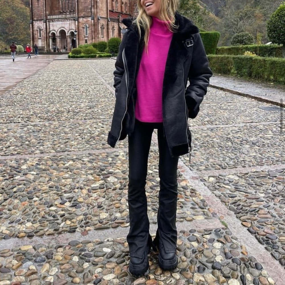 Zara slim flare leather pants black - Picture 12 of 12